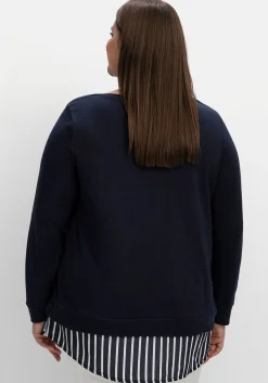 2-in-1-Langarmshirt mit Ansatz aus Blusenstoff