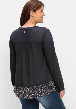 2-in-1-Tunika mit gemustertem Saum