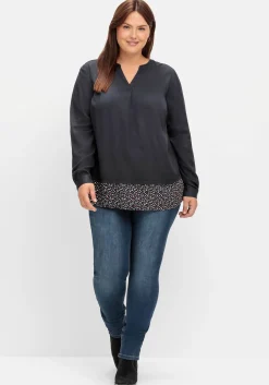 2-in-1-Tunika mit gemustertem Saum