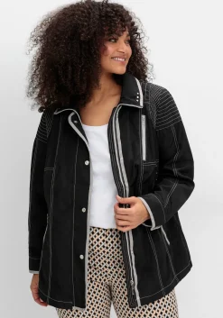 Jacke mit silberfarbenen Kontrastdetails