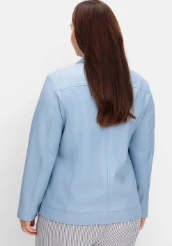Jacke mit Stehkragen, aus Lederimitat