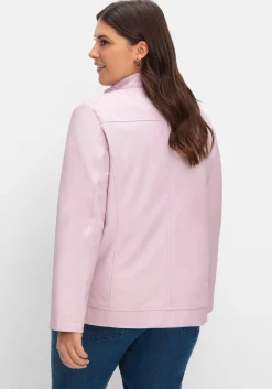 Jacke mit Stehkragen, aus Lederimitat