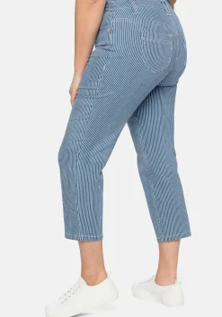 7/8-Jeans mit Allover-Streifen, in 5-Pocket-Form