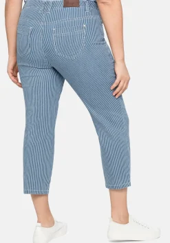 7/8-Jeans mit Allover-Streifen, in 5-Pocket-Form