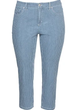 7/8-Jeans mit Allover-Streifen, in 5-Pocket-Form