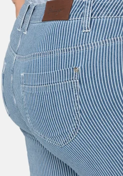 7/8-Jeans mit Allover-Streifen, in 5-Pocket-Form