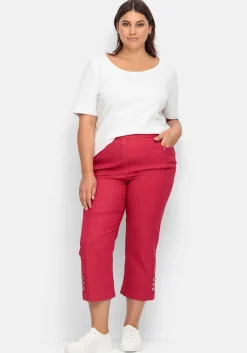 7/8-Jeans mit Zierknöpfen am Saum