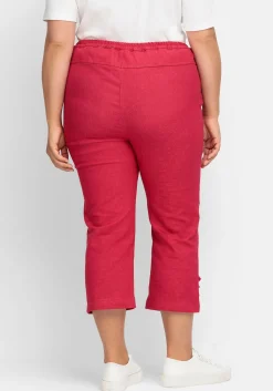 7/8-Jeans mit Zierknöpfen am Saum