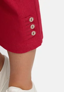 7/8-Jeans mit Zierknöpfen am Saum