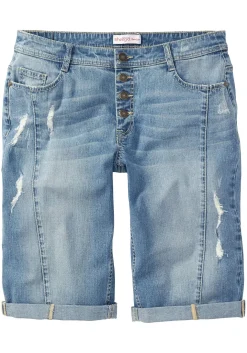 Jeansbermudas im Used-Look
