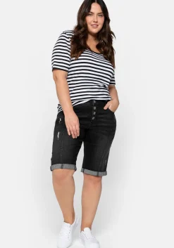 Jeansbermudas im Used-Look