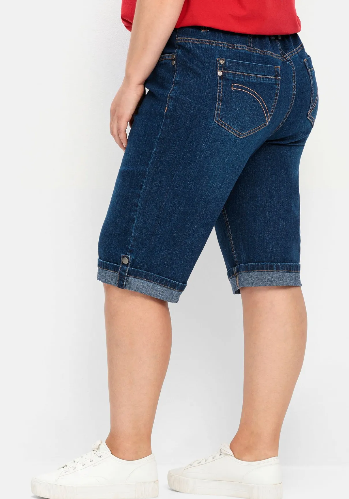 Jeans-Bermudas mit fixiertem Aufschlag
