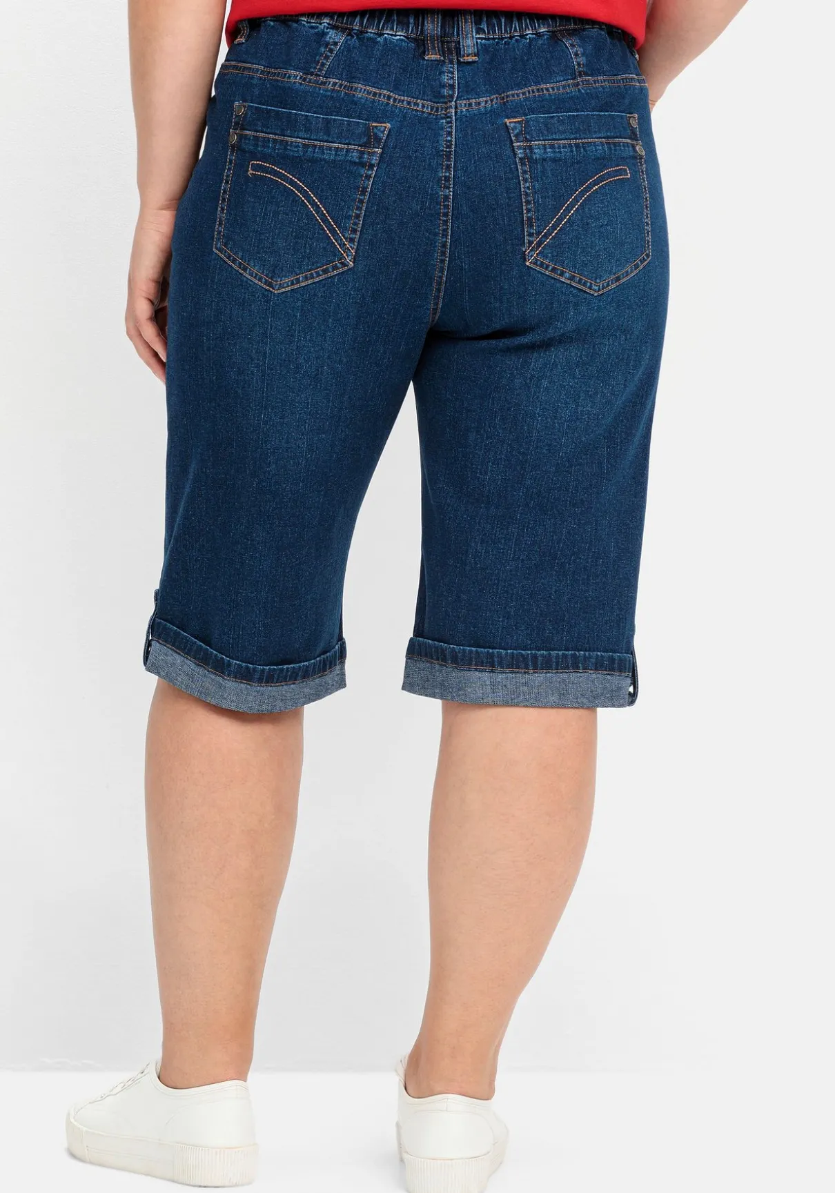 Jeans-Bermudas mit fixiertem Aufschlag