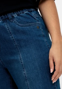 Jeans-Bermudas mit Gummibund und Teilungsnähten