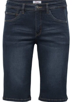 Jeansbermudas mit vorverlegter Seitennaht
