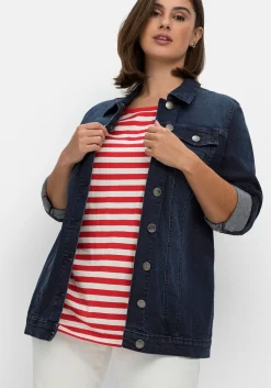 Jeansjacke in taillierter Form, mit Brusttaschen