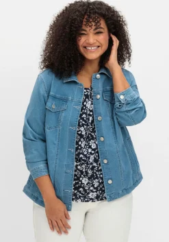 Jeansjacke mit Hemdkragen und Brusttaschen