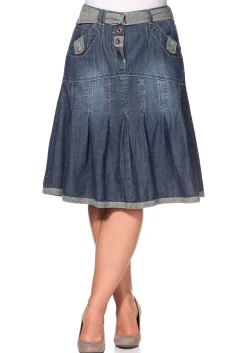 Jeansrock mit Falten