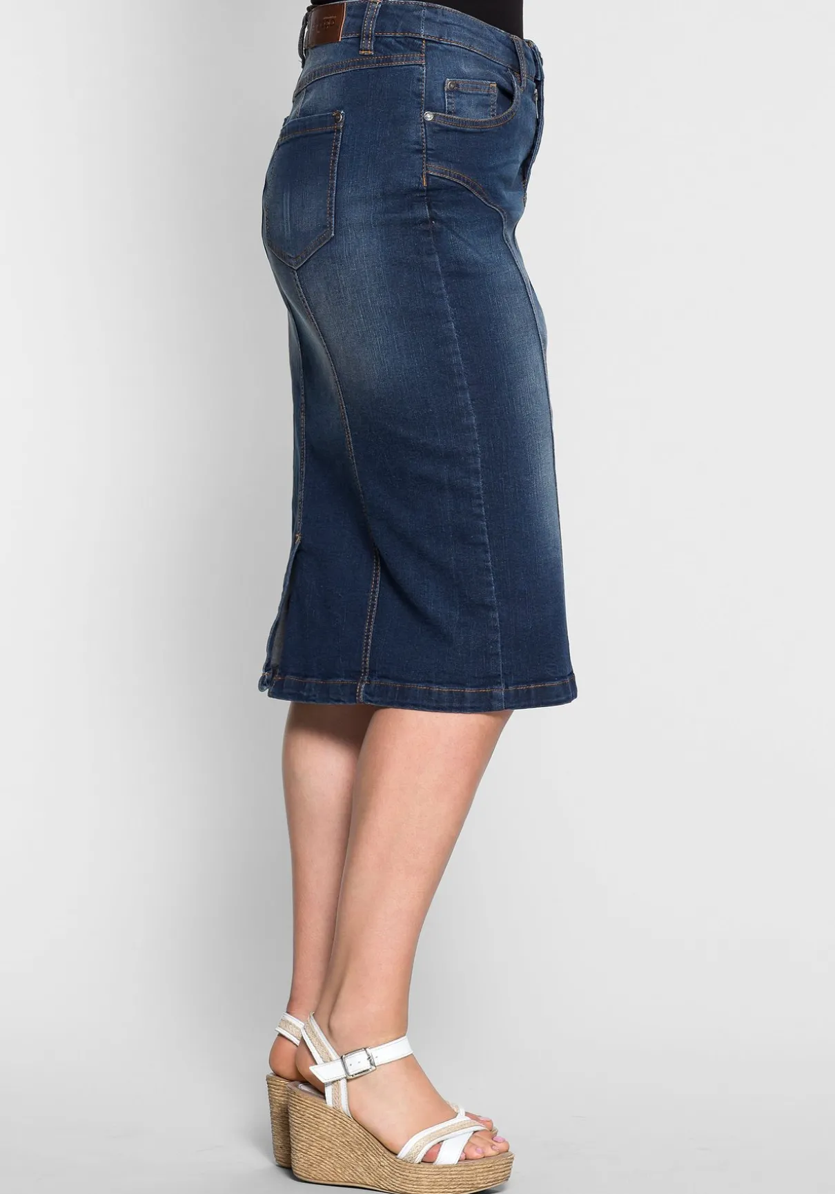 Jeansrock mit Teilungsnähten