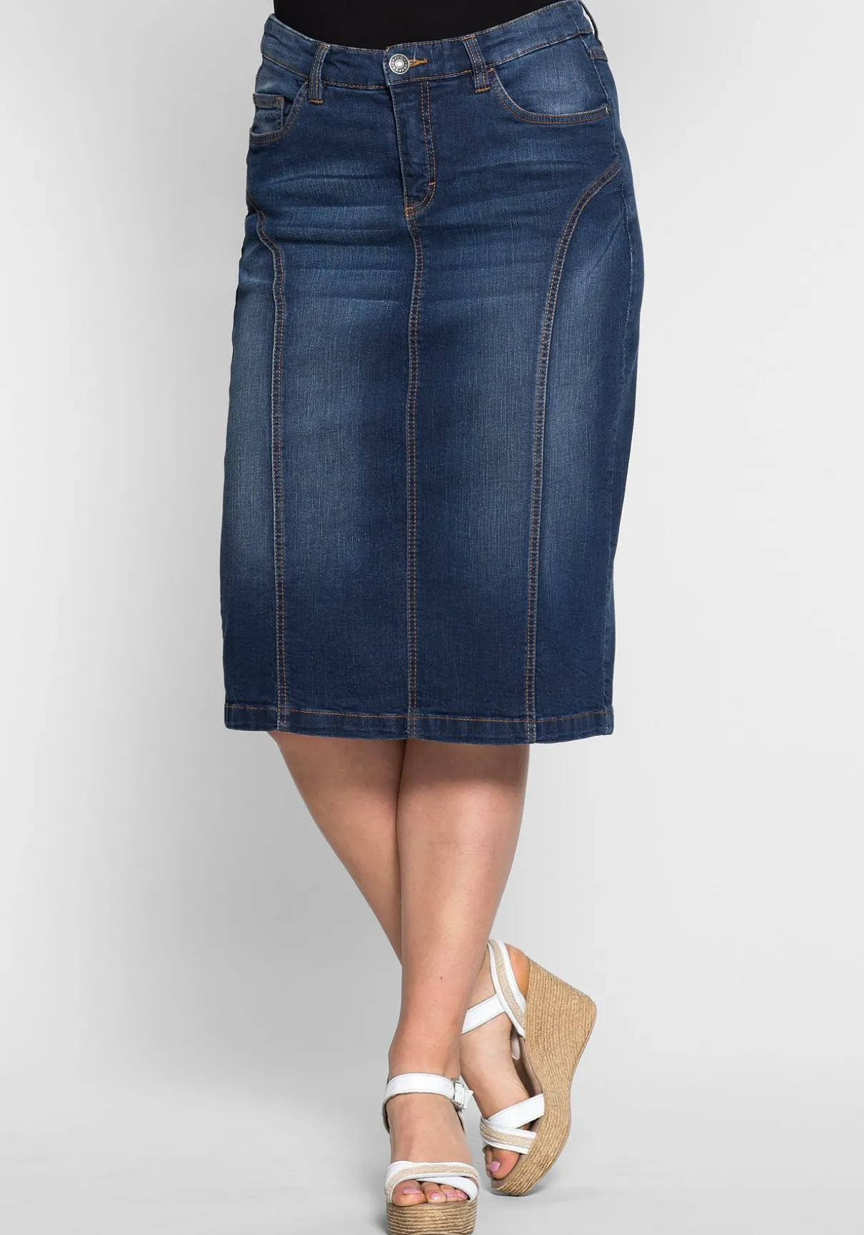 Jeansrock mit Teilungsnähten