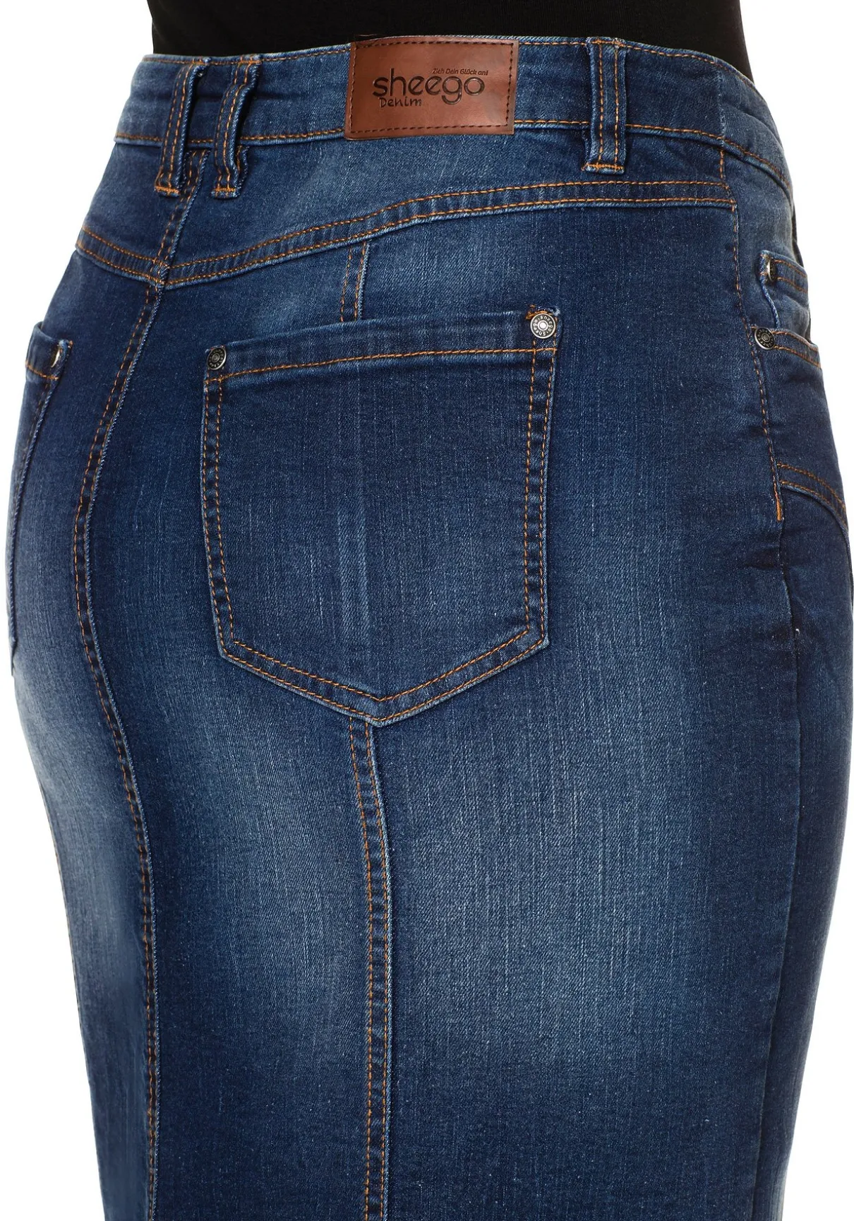Jeansrock mit Teilungsnähten
