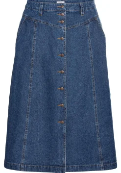 Jeansrock mit Trachten-Stickereien