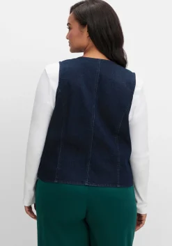 Jeansweste in kurzer, taillierter Form