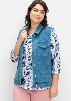 Jeansweste in leicht taillierter Form