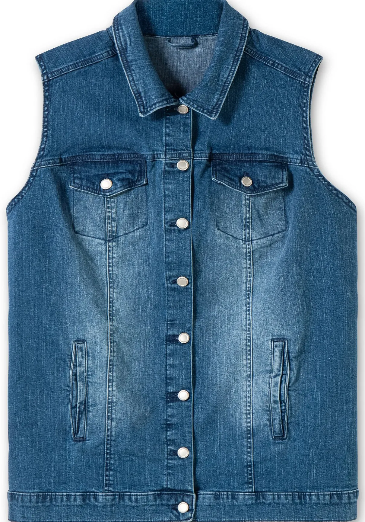 Jeansweste in leicht taillierter Form