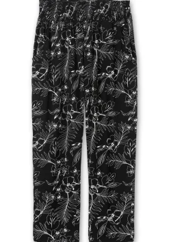 Jerseyhose mit breitem Smokbund und Blumendruck