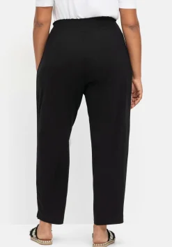 Jerseyhose mit breitem Smokbund und Blumendruck