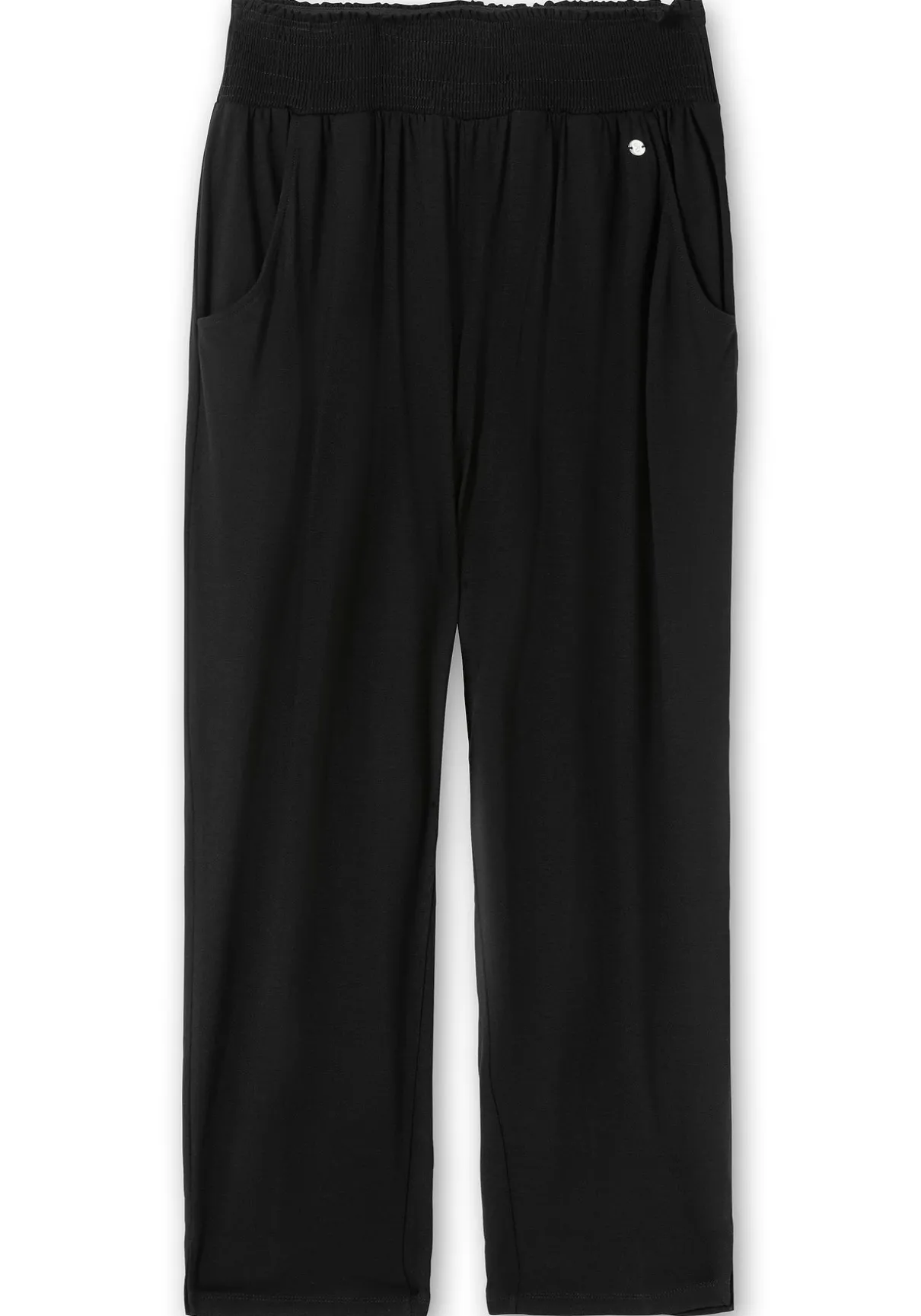 Jerseyhose mit breitem Smokbund und Blumendruck