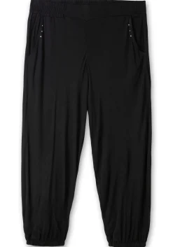 7/8-Jerseyhose mit Nieten und Gummizugbund