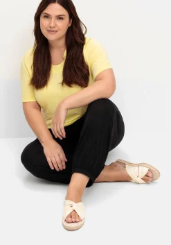 7/8-Jerseyhose mit Nieten und Gummizugbund