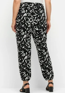 Jerseyhose mit Smokbund und Saumbündchen