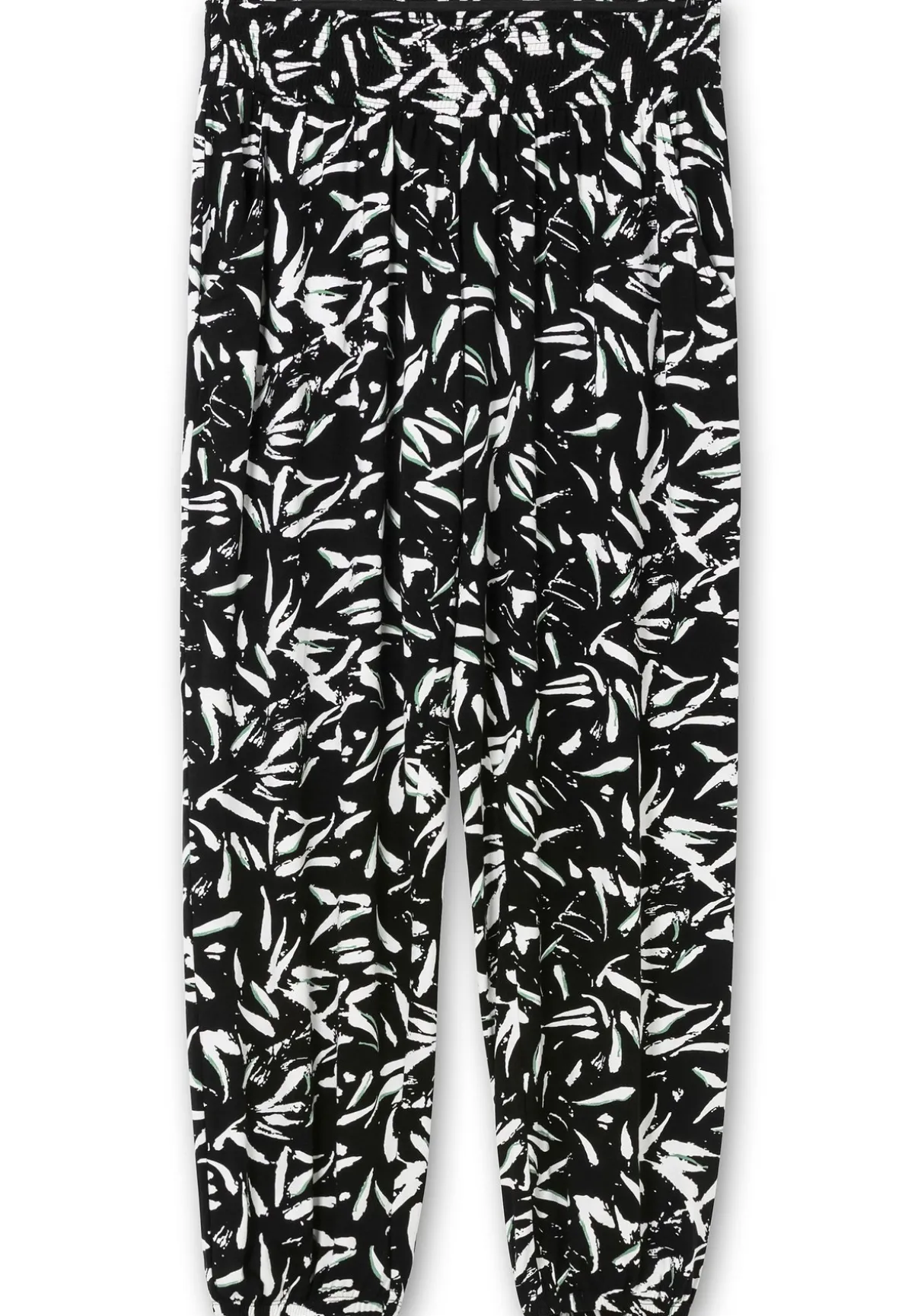 Jerseyhose mit Smokbund und Saumbündchen