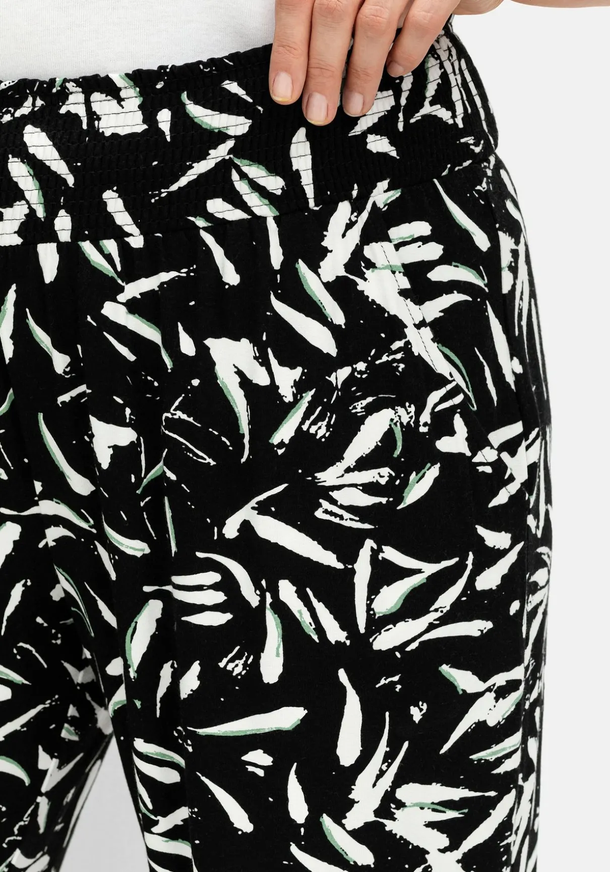 Jerseyhose mit Smokbund und Saumbündchen