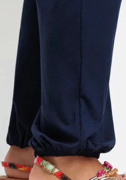 Jerseyhose mit Smokbund und Gummibündchen