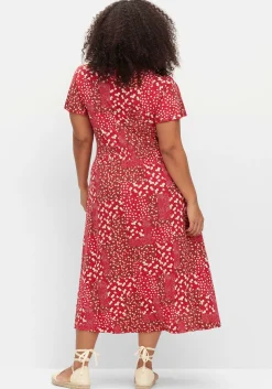 Jerseykleid in Midilänge, mit Blumenprint