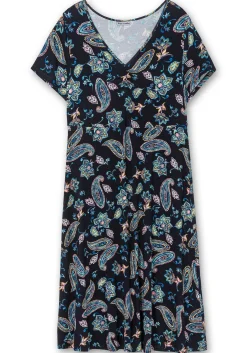 Jerseykleid in Midilänge, mit Blumendruck