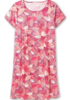 Jerseykleid mit Alloverdruck und Taschen