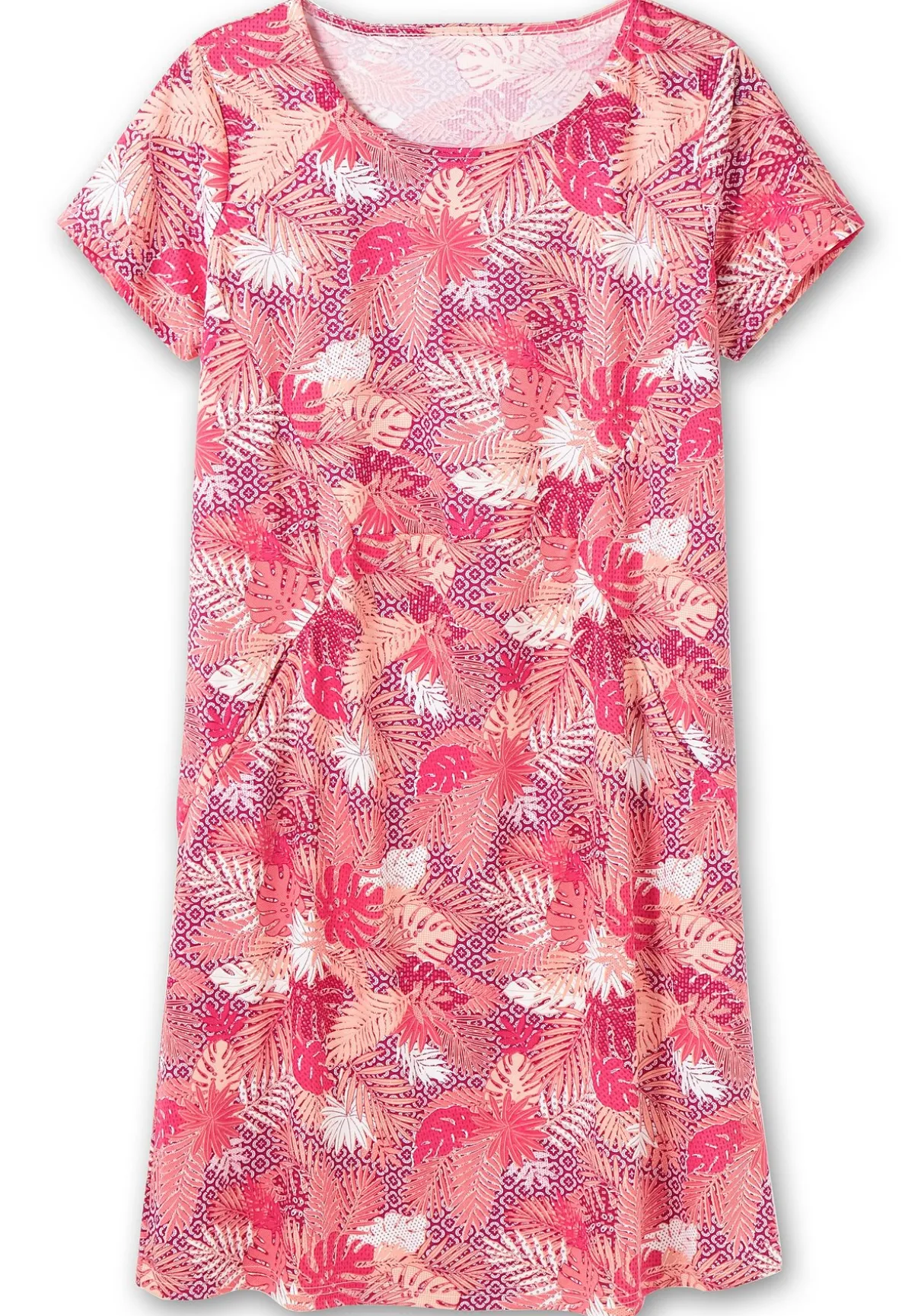 Jerseykleid mit Alloverdruck und Taschen