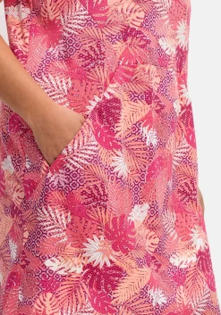 Jerseykleid mit Alloverdruck und Taschen