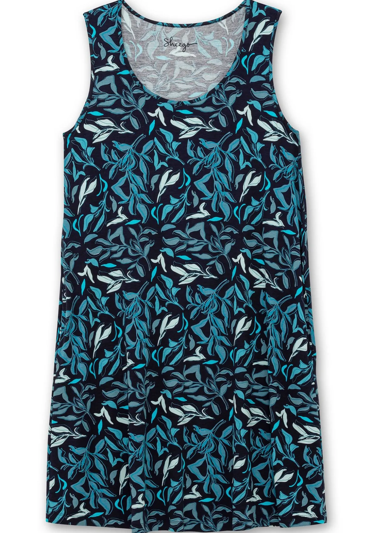 Jerseykleid mit Blätterprint und Taschen