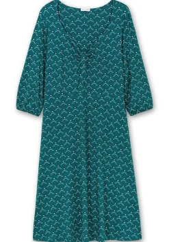 Jerseykleid mit Herzausschnitt und Grafikprint