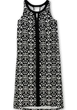 Jerseykleid mit Ornamentdruck und Cut-outs