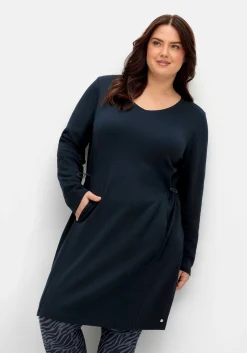 Jerseykleid mit Taschen und regulierbarer Taille