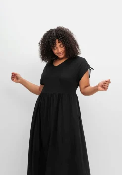 Jerseykleid mit Tunnelzug am Ärmel