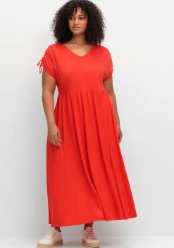 Jerseykleid mit Tunnelzug am Ärmel