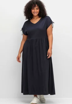 Jerseykleid mit Tunnelzug am Ärmel